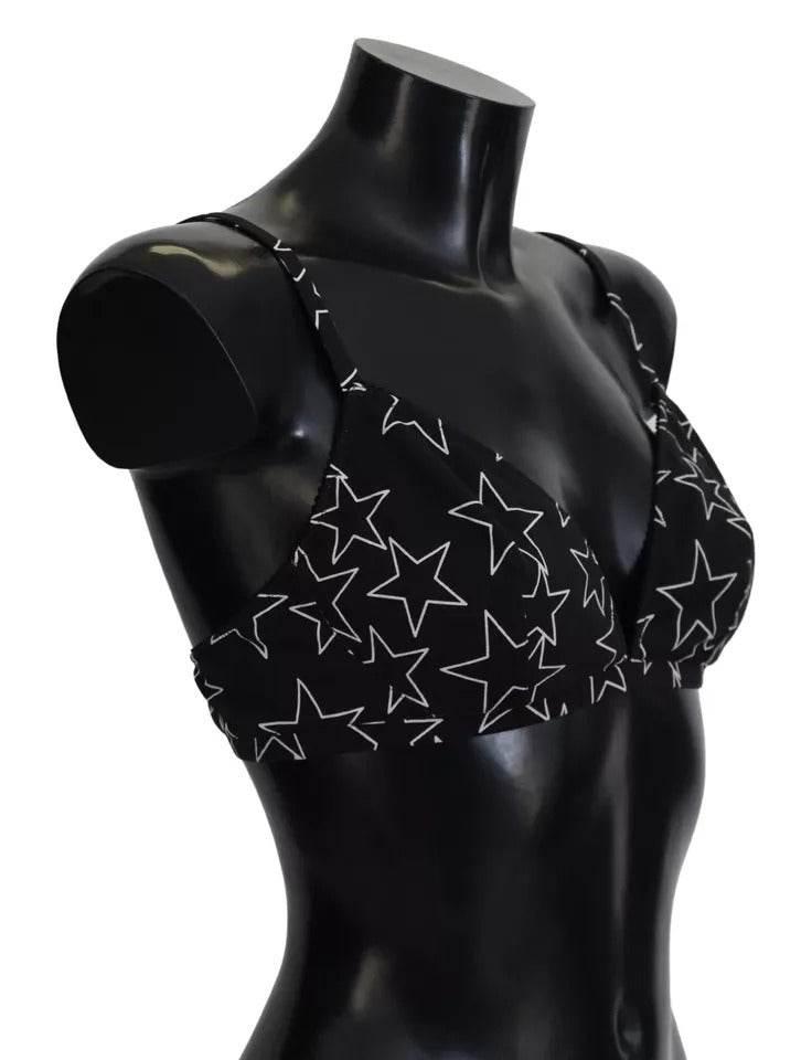 Dolce & Gabbana Black Millennials Star Non Wire Cotton Bra Underwear - Hilstor