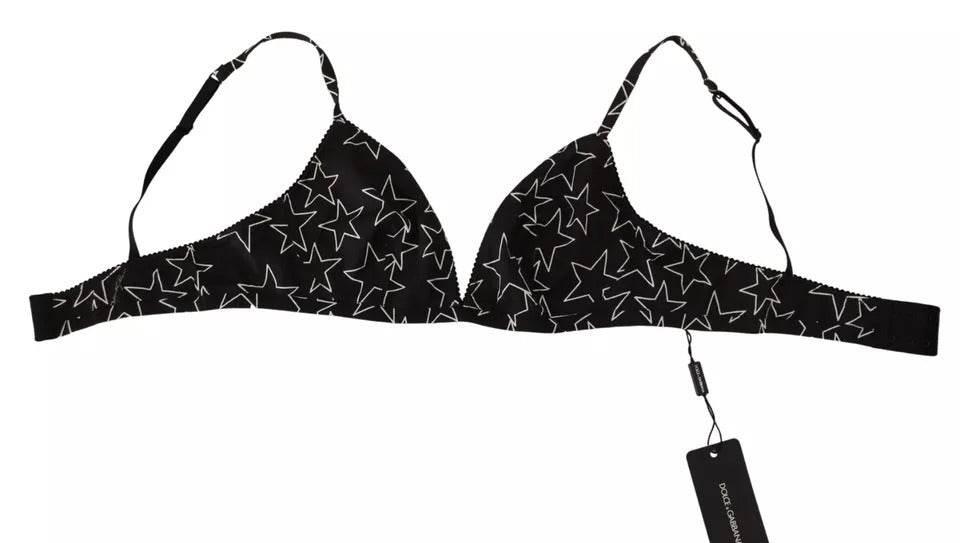 Dolce & Gabbana Black Millennials Star Non Wire Cotton Bra Underwear - Hilstor