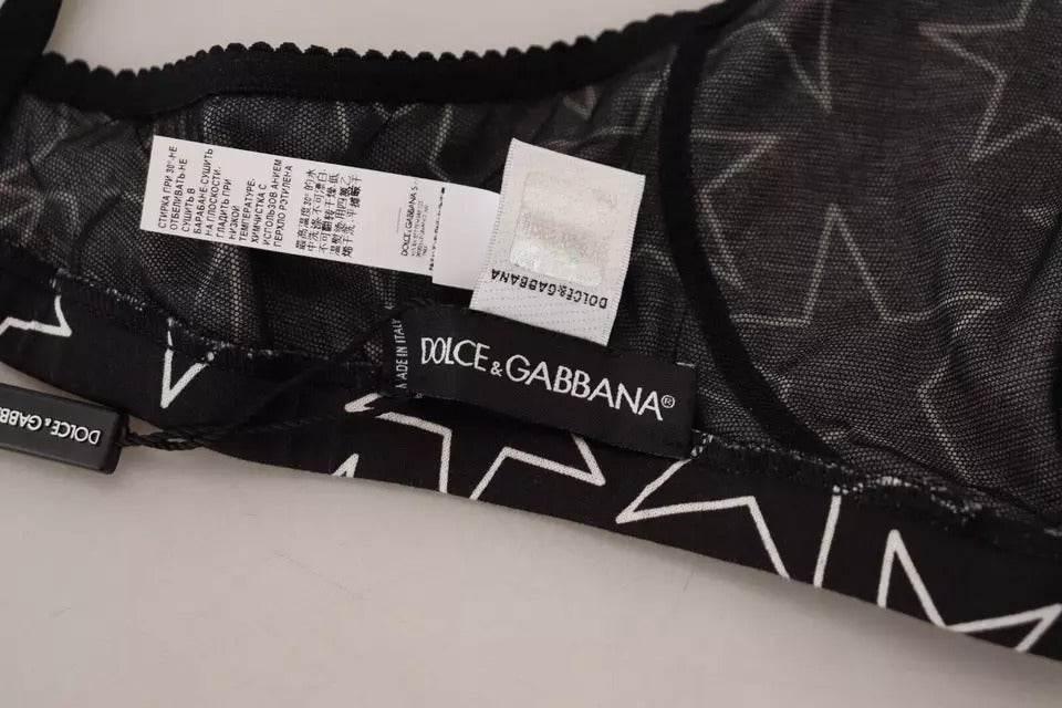 Dolce & Gabbana Black Millennials Star Non Wire Cotton Bra Underwear - Hilstor