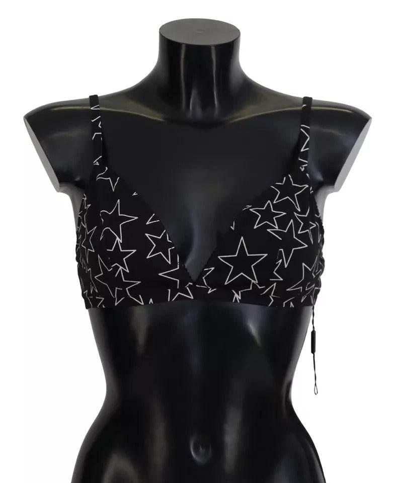 Dolce & Gabbana Black Millennials Star Non Wire Cotton Bra Underwear - Hilstor
