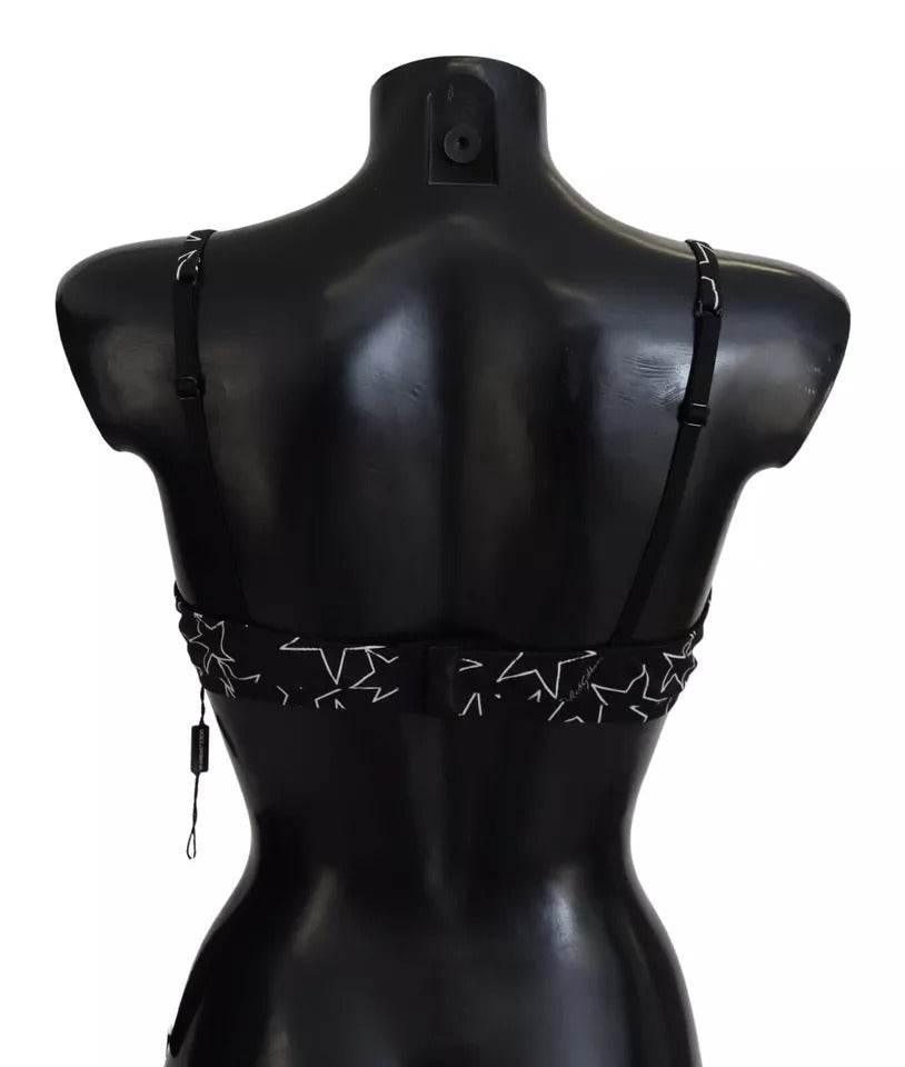 Dolce & Gabbana Black Millennials Star Non Wire Cotton Bra Underwear - Hilstor
