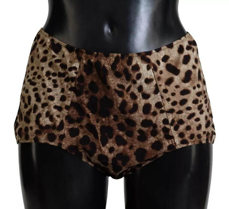 Dolce & Gabbana Brown Leopard Print Swimsuit Swimwear Bikini Bottom - Hilstor