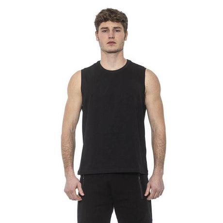 Tond Black Cotton Men Tank Top - Hilstor