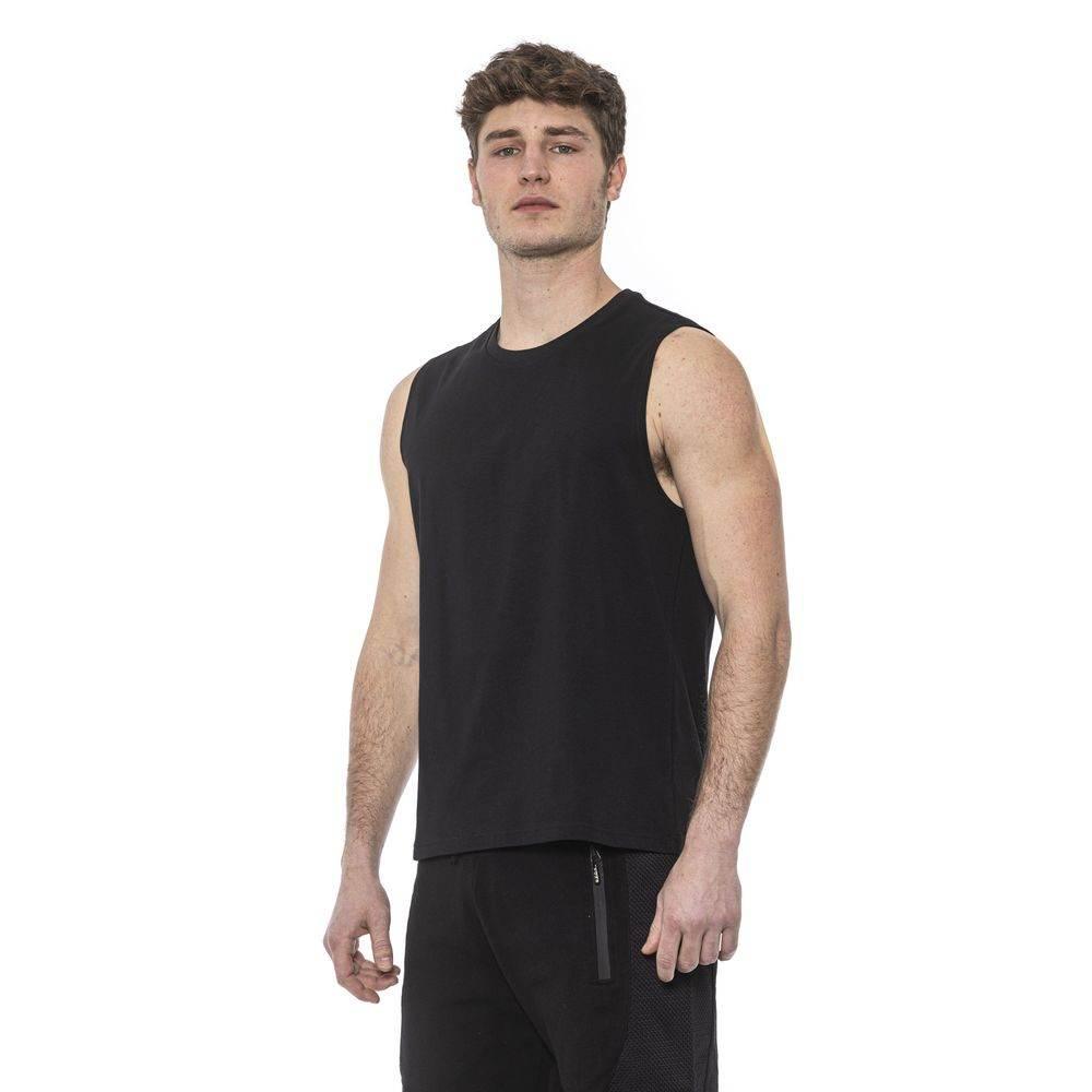 Tond Black Cotton Men Tank Top - Hilstor