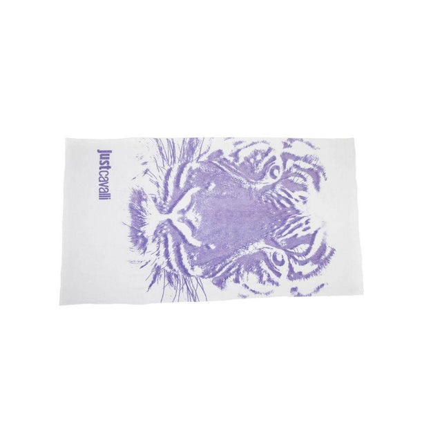 Just Cavalli White Cotton Men Towel - Hilstor