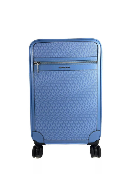 Michael Kors Travel Small Pacific Blue Signature Trolley Rolling Suitcase Carry On - Hilstor