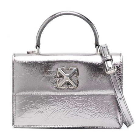 Off-White Gray Leather Crossbody Bag - Hilstor
