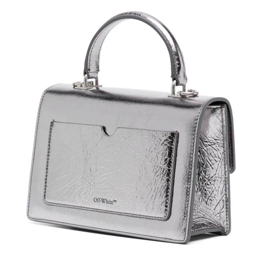Off-White Gray Leather Crossbody Bag - Hilstor