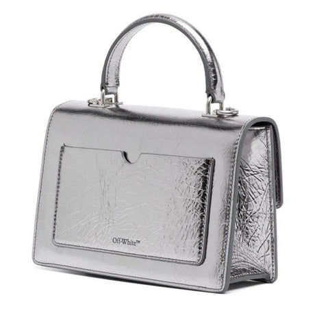 Off-White Gray Leather Crossbody Bag - Hilstor