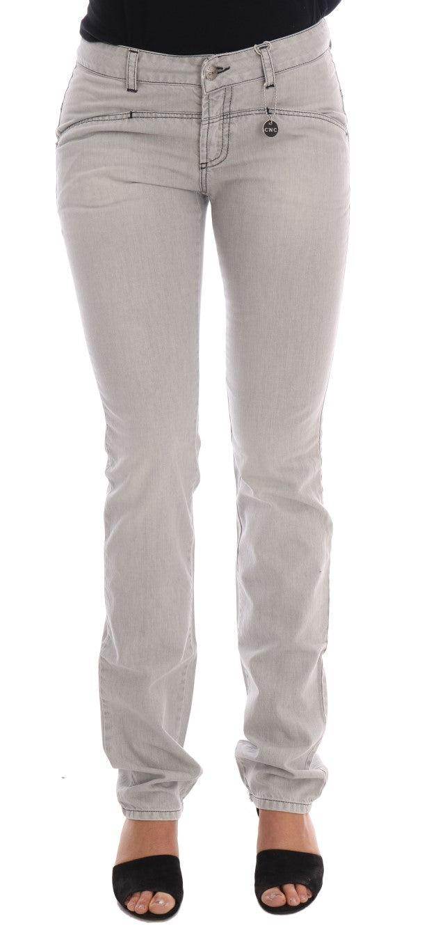 Costume National Gray Wash Cotton Slim Jeans - Hilstor