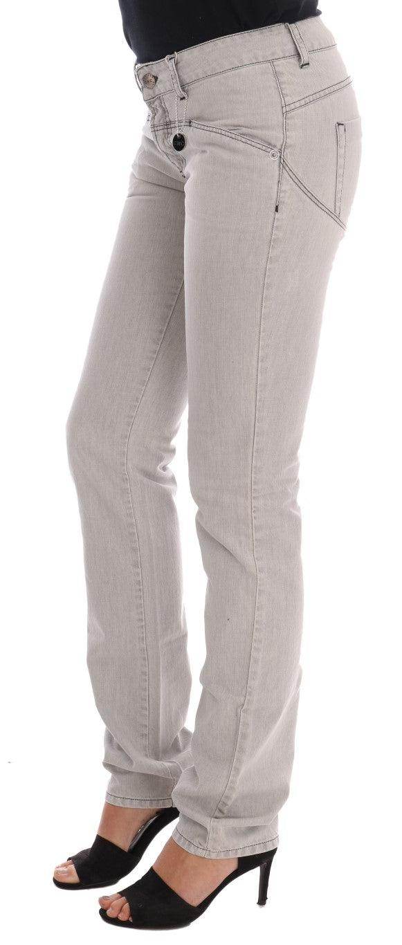Costume National Gray Wash Cotton Slim Jeans - Hilstor