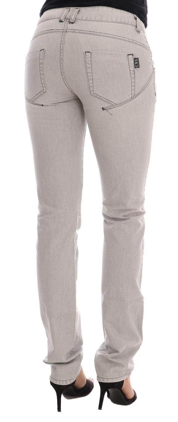 Costume National Gray Wash Cotton Slim Jeans - Hilstor