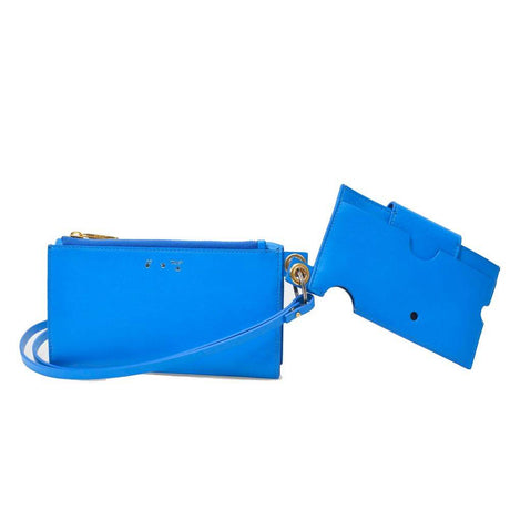 Off-White Blue Leather Shoulder Bag - Hilstor