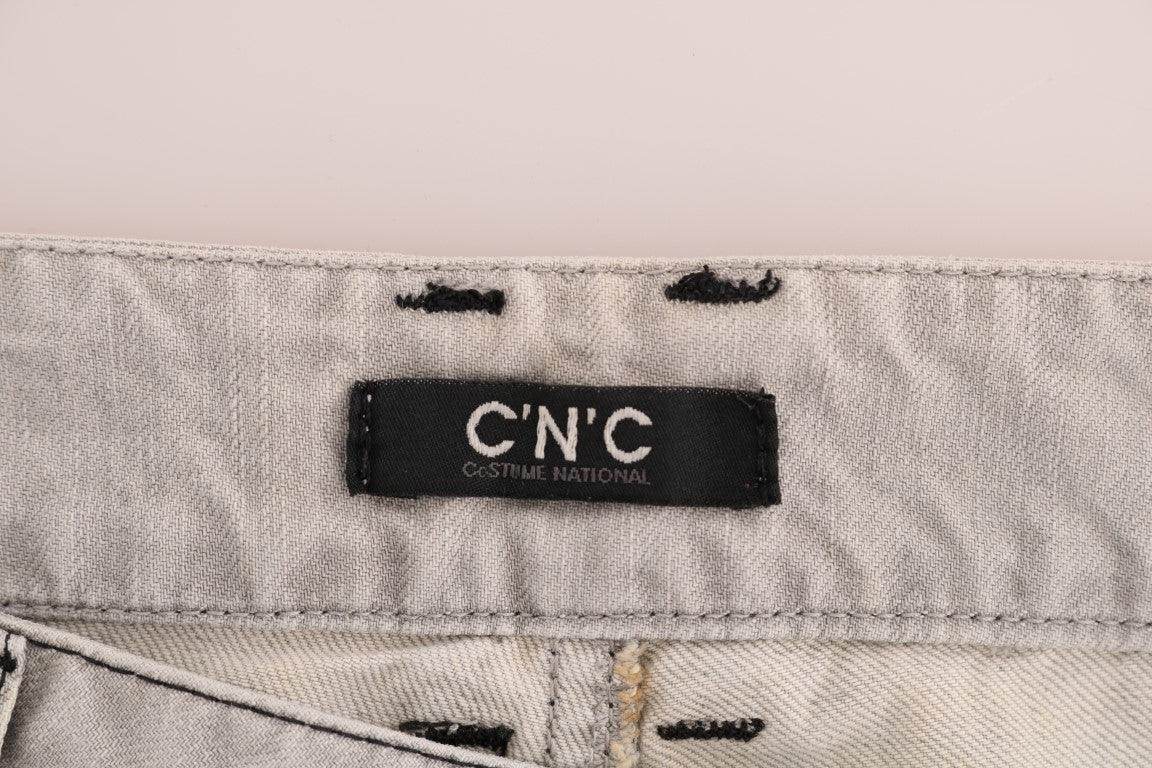 Costume National Gray Wash Cotton Slim Jeans - Hilstor