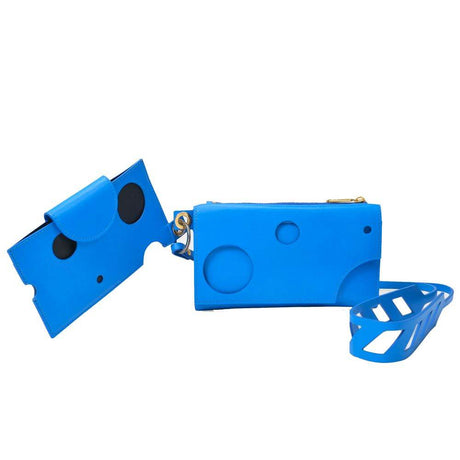 Off-White Blue Leather Shoulder Bag - Hilstor