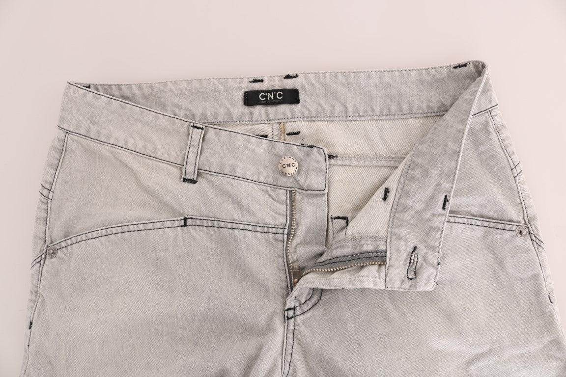 Costume National Gray Wash Cotton Slim Jeans - Hilstor