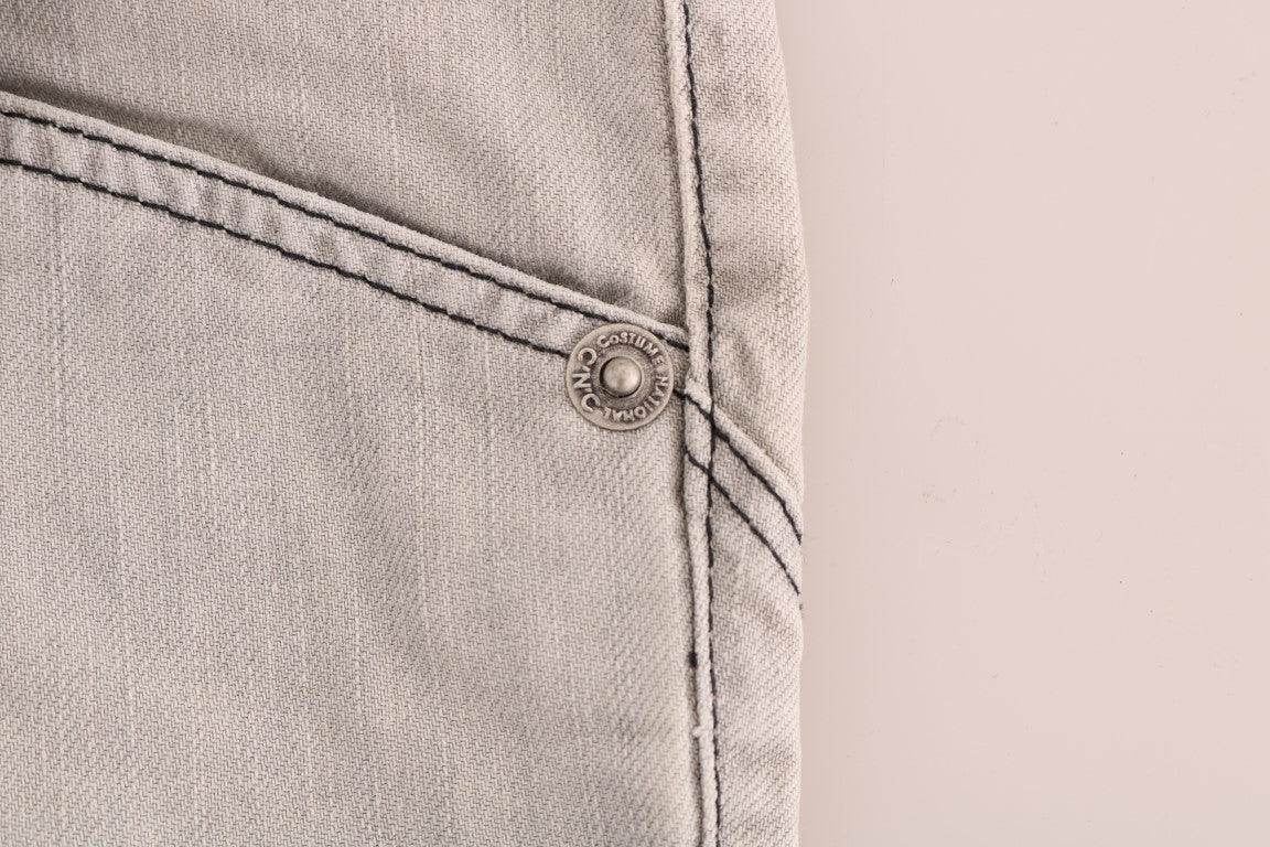 Costume National Gray Wash Cotton Slim Jeans - Hilstor