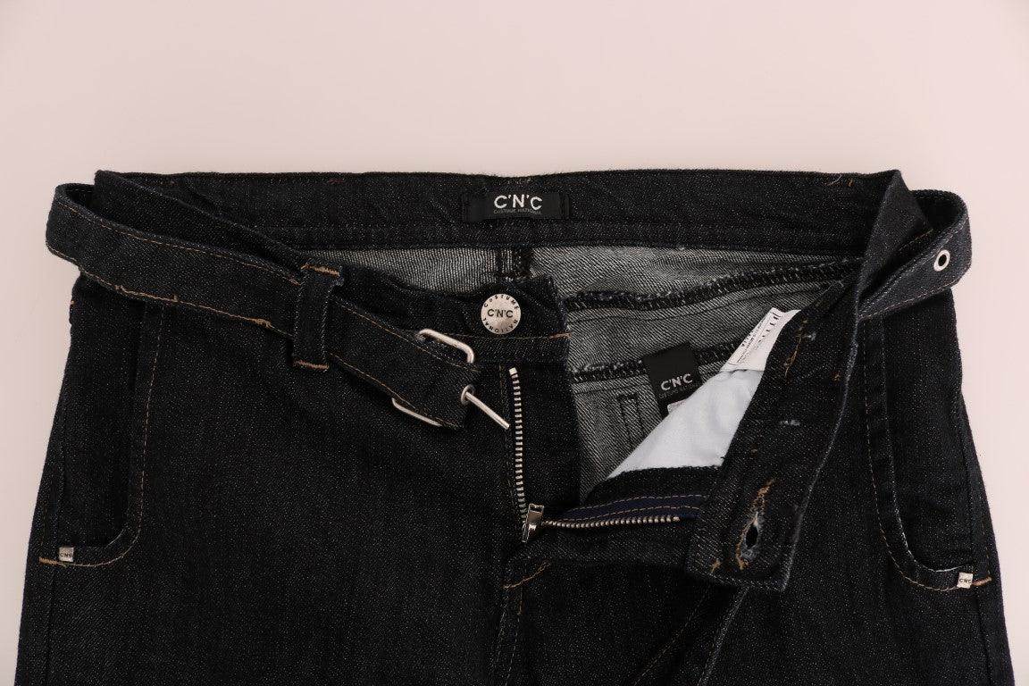 Costume National Blue Cotton Stretch Slim Fit Jeans - Hilstor