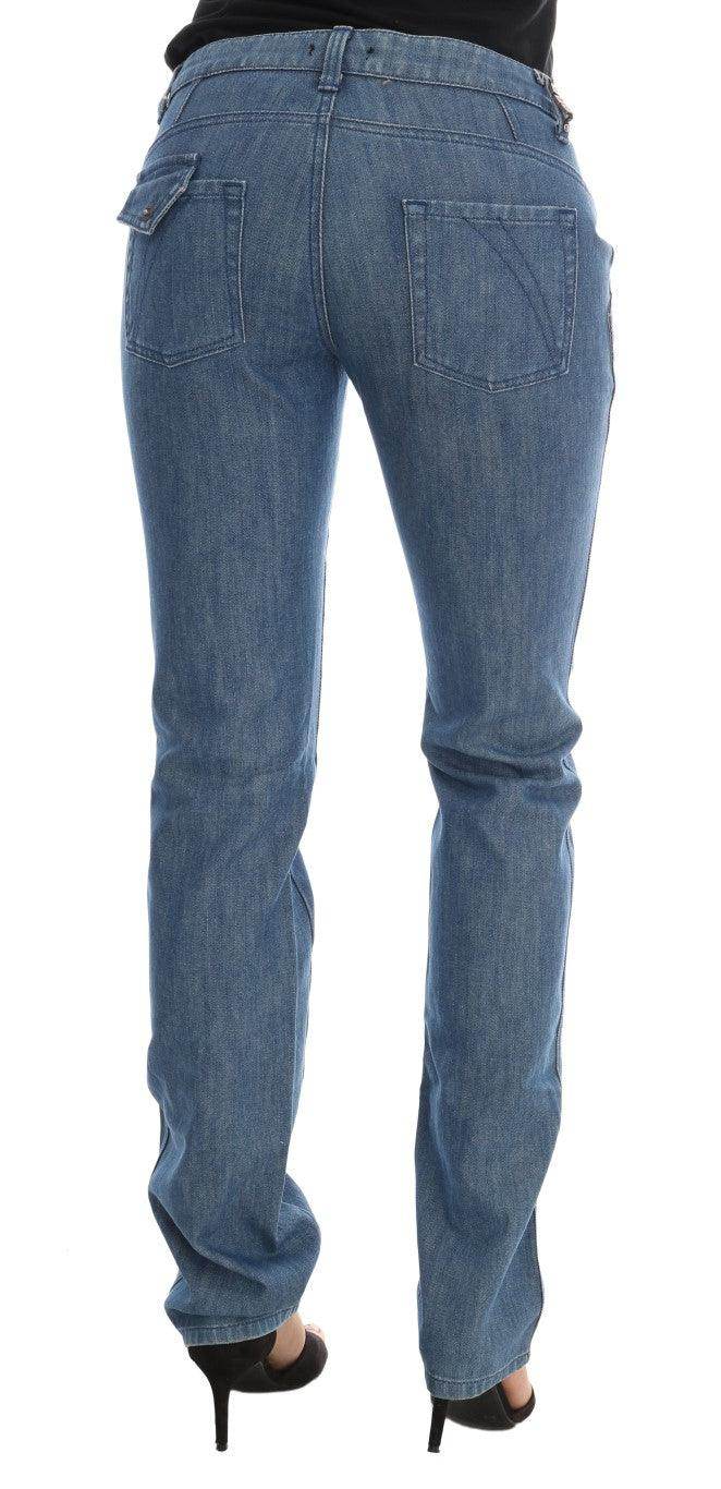 Costume National Blue Wash Cotton Slim Denim Jeans - Hilstor