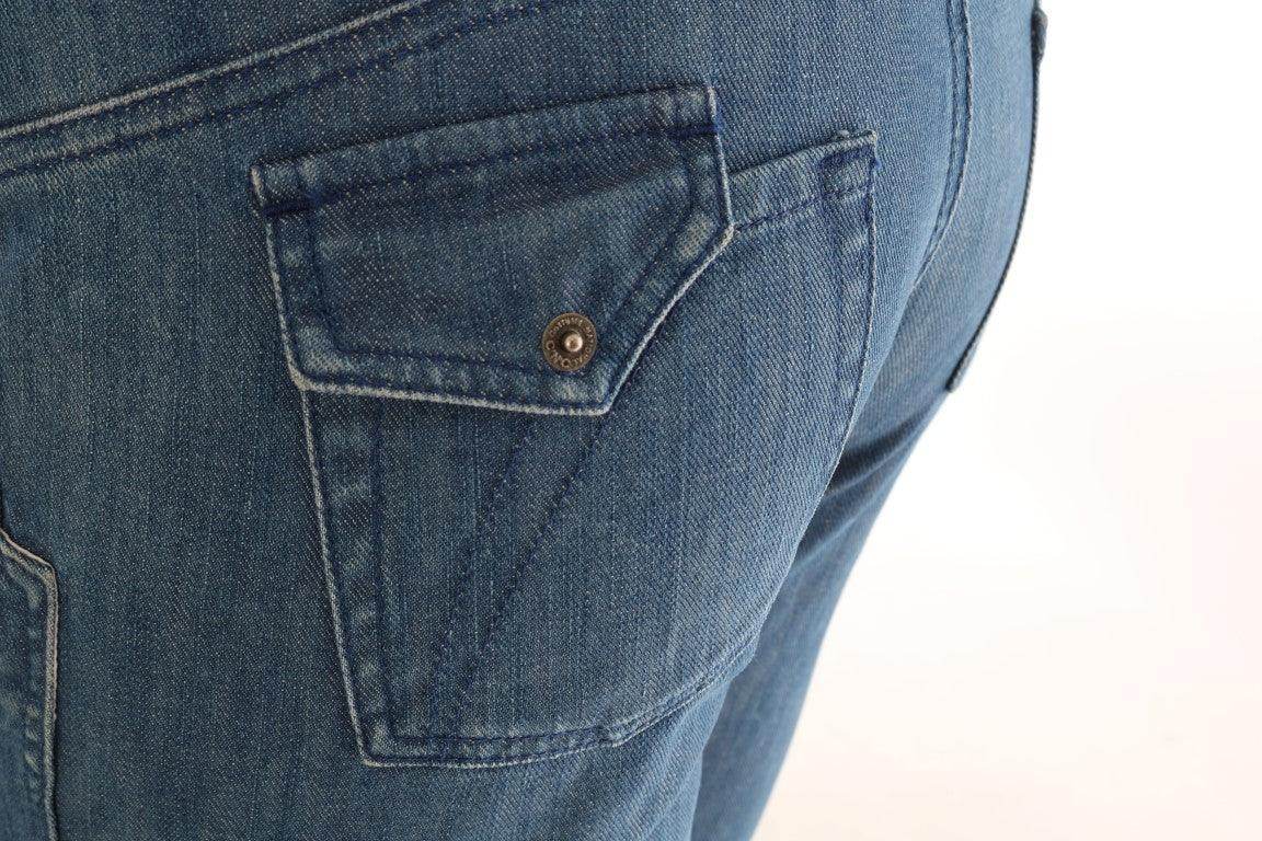 Costume National Blue Wash Cotton Slim Denim Jeans - Hilstor