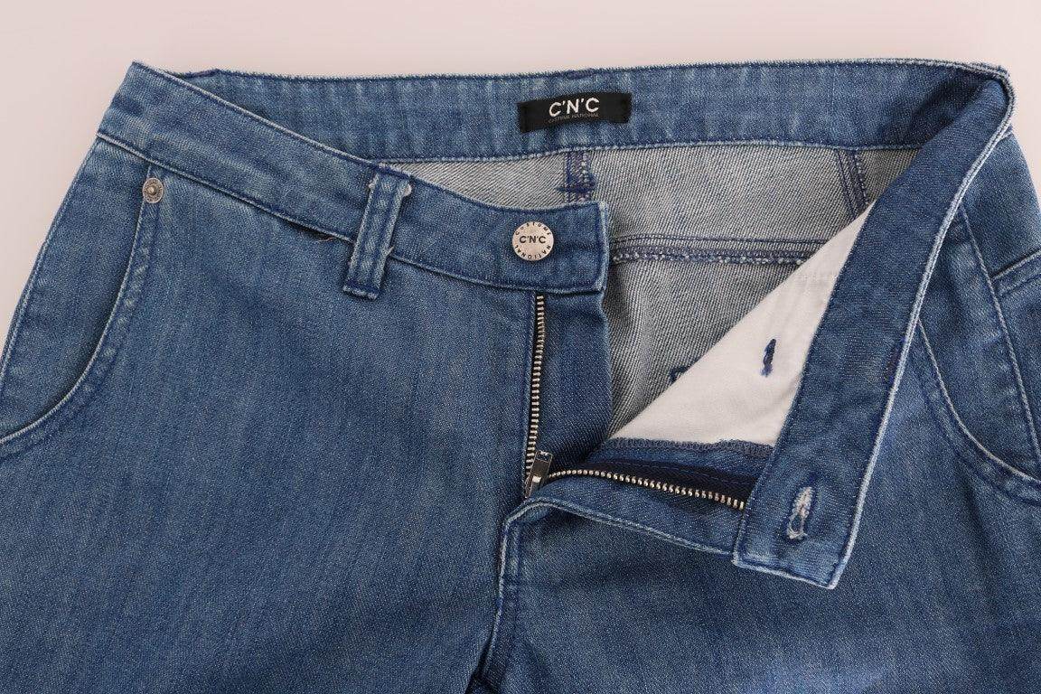 Costume National Blue Wash Cotton Slim Denim Jeans - Hilstor