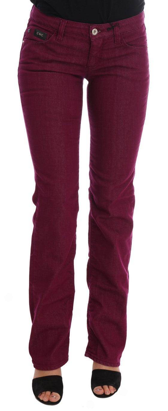 Costume National Red Wash Cotton Stretch Denim Jeans - Hilstor