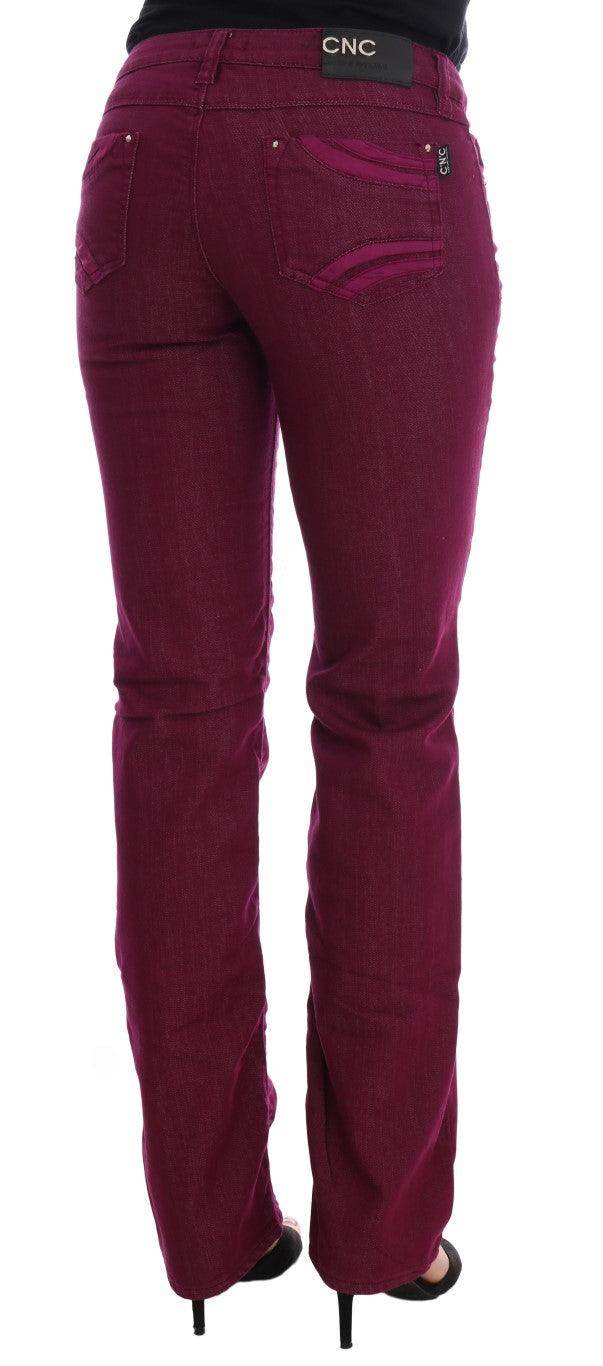 Costume National Red Wash Cotton Stretch Denim Jeans - Hilstor