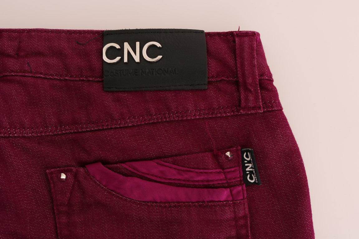 Costume National Red Wash Cotton Stretch Denim Jeans - Hilstor