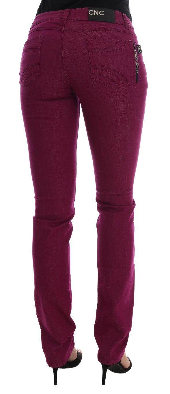 Costume National Purple Cotton Stretch Slim Denim Jeans - Hilstor