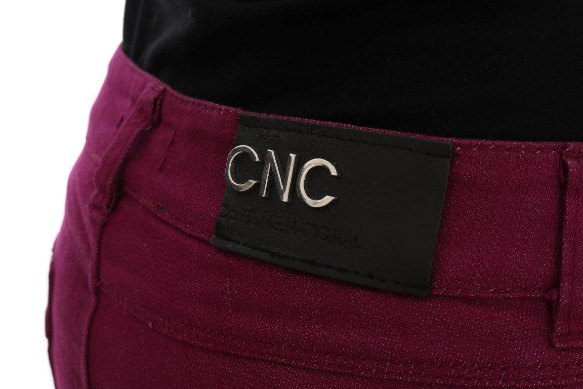Costume National Purple Cotton Stretch Slim Denim Jeans - Hilstor