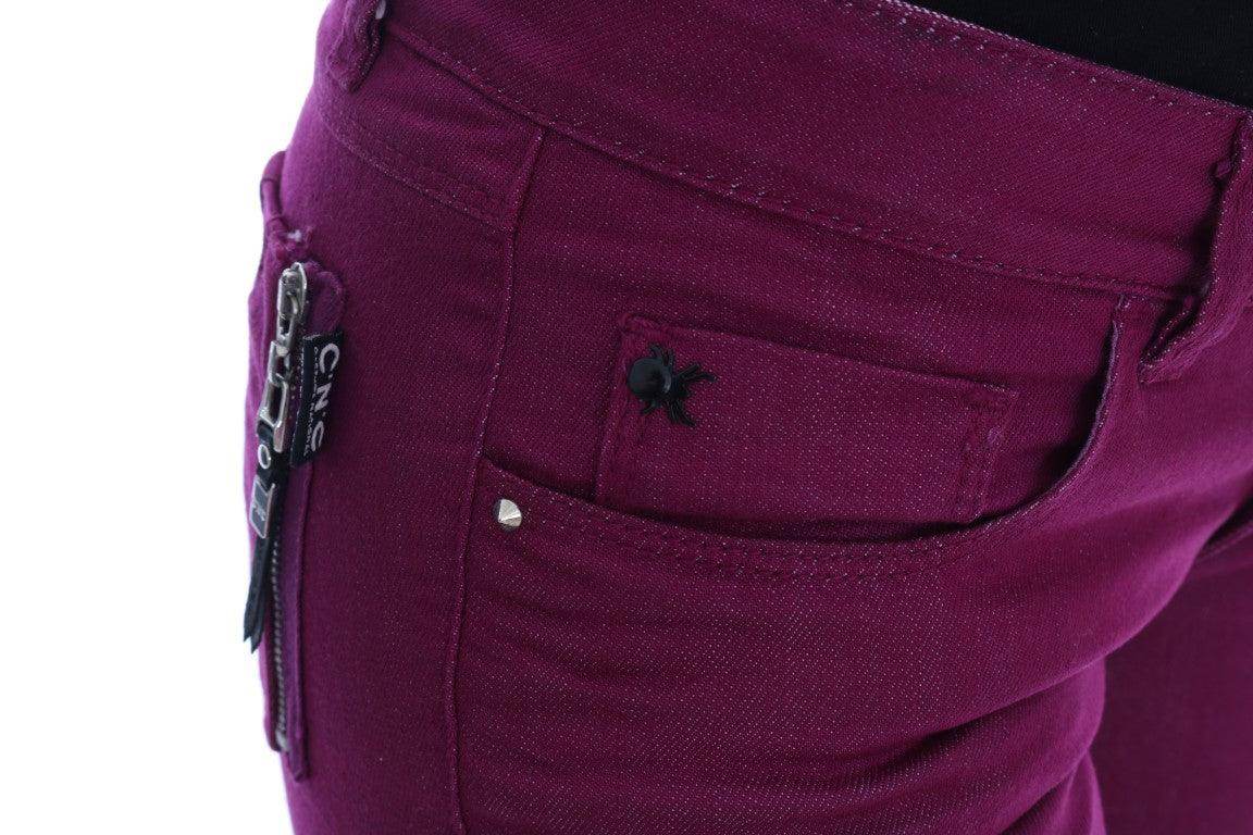Costume National Purple Cotton Stretch Slim Denim Jeans - Hilstor