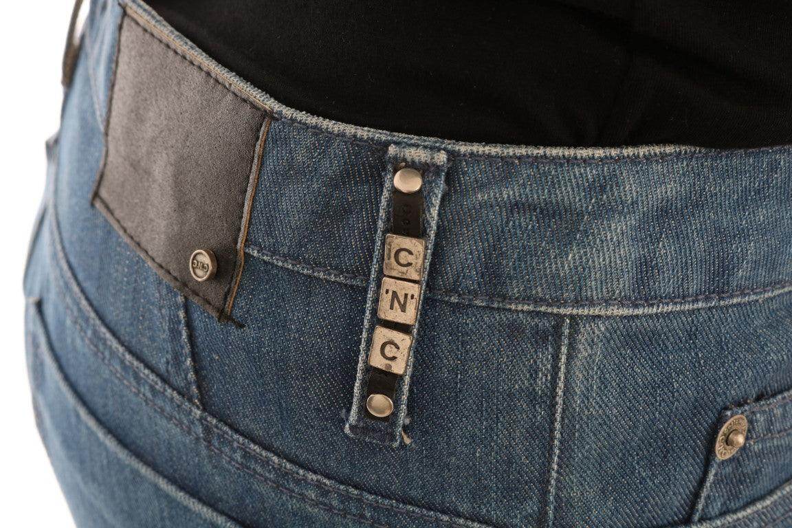 Costume National Blue Wash Cotton Boyfriend Fit Jeans - Hilstor