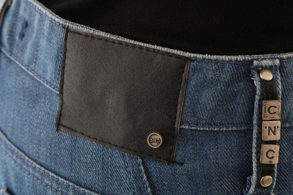 Costume National Blue Wash Cotton Boyfriend Fit Jeans - Hilstor