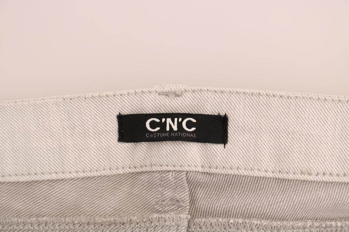 Costume National White Cotton Stretch Slim Jeans - Hilstor