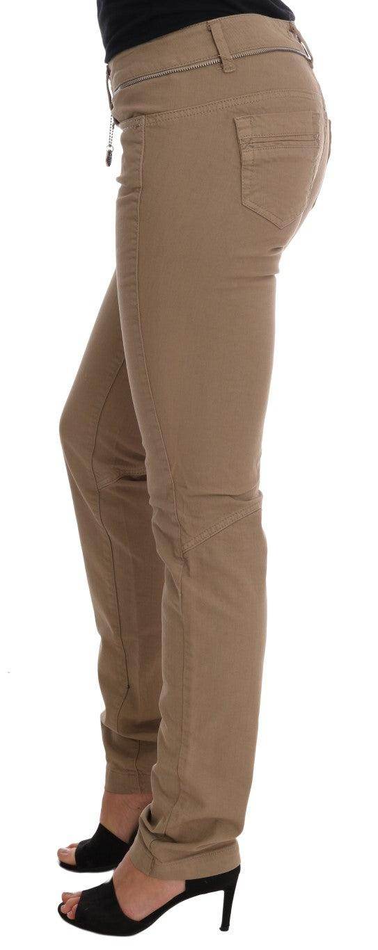 Costume National Beige Cotton Stretch Slim Fit Jeans - Hilstor