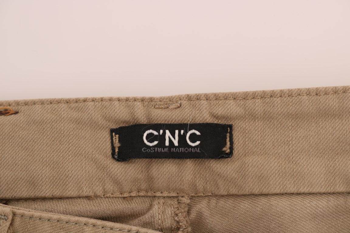 Costume National Beige Cotton Stretch Slim Fit Jeans - Hilstor