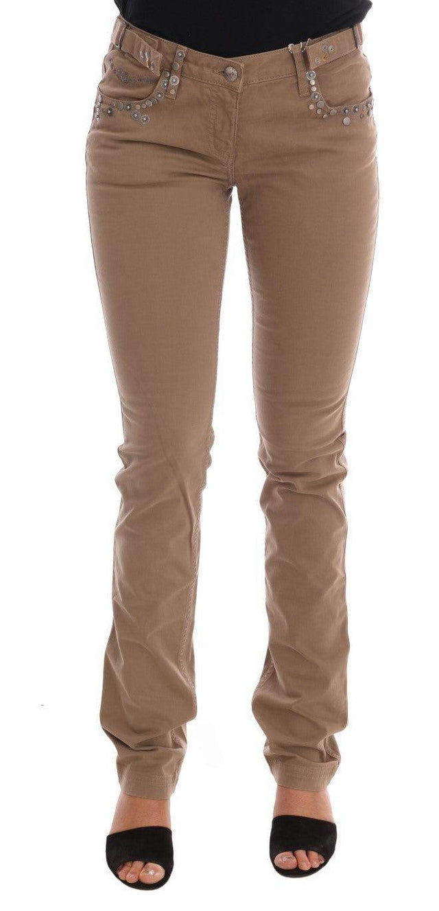 Costume National Beige Cotton Stretch Slim Fit Jeans - Hilstor