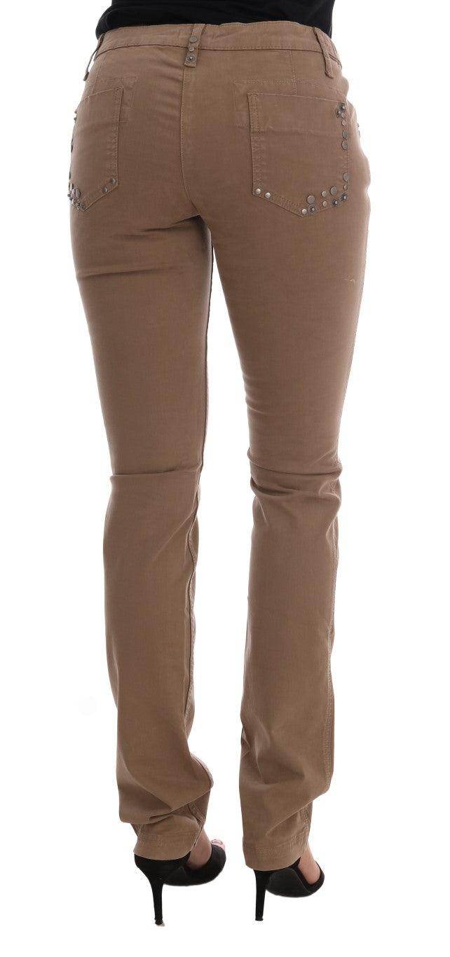 Costume National Beige Cotton Stretch Slim Fit Jeans - Hilstor
