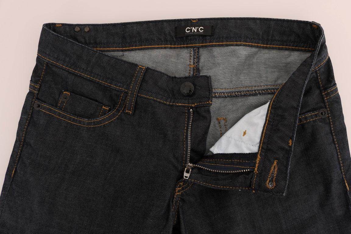 Costume National Dark Blue Cotton Classic Fit Jeans - Hilstor