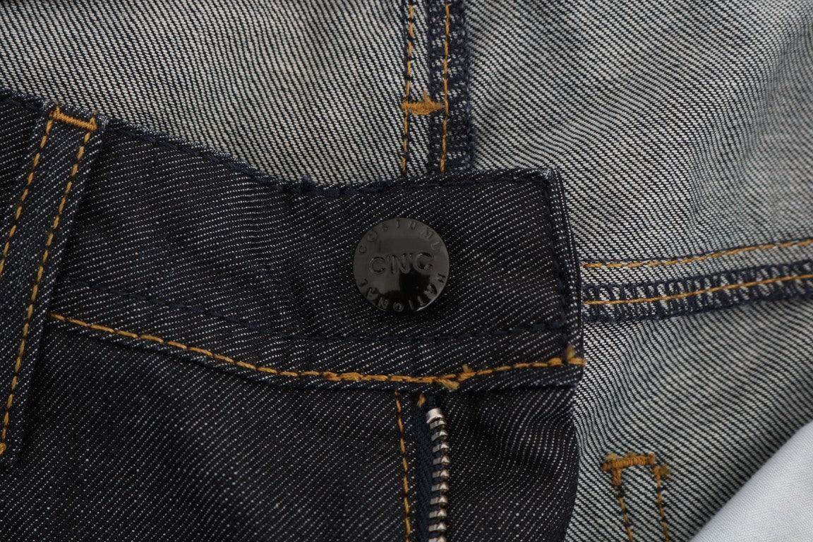 Costume National Dark Blue Cotton Classic Fit Jeans - Hilstor