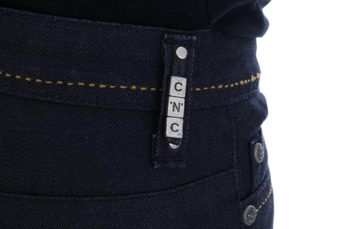Costume National Blue Cotton Stretch Slim Fit Jeans - Hilstor