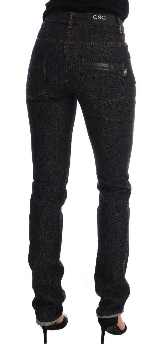 Costume National Blue Cotton Stretch Slim Fit Jeans - Hilstor
