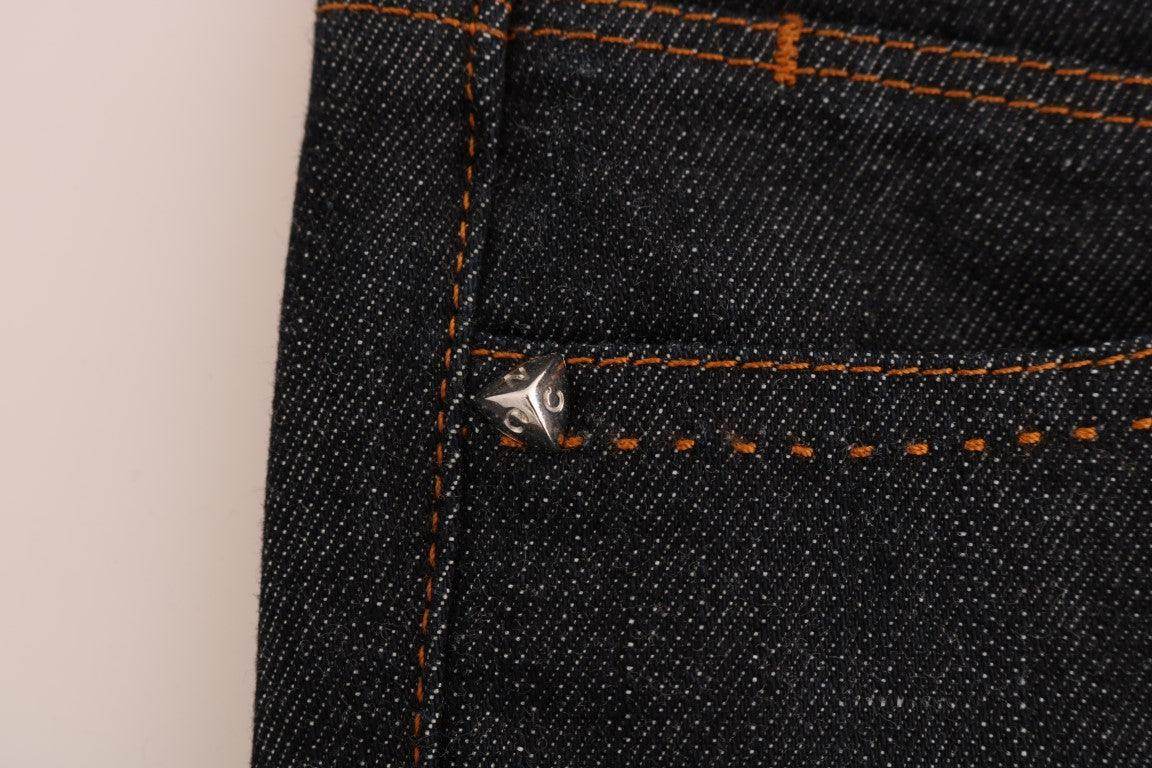 Costume National Blue Cotton Stretch Slim Fit Jeans - Hilstor