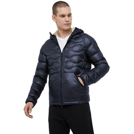 Refrigiwear Blue Nylon Men Jacket with Slim Fit and Feather Padding - Hilstor