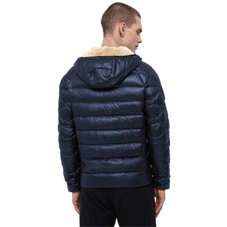 Refrigiwear Blue Nylon Men Jacket with Slim Fit and Feather Padding - Hilstor