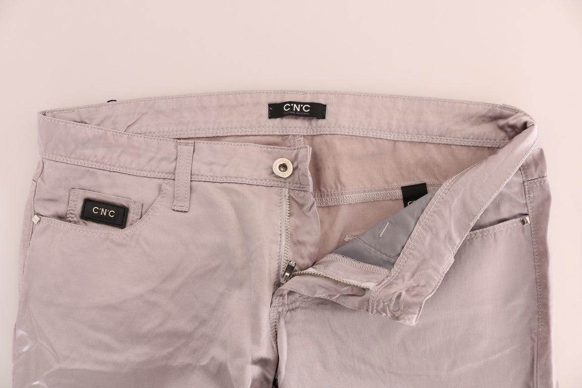 Costume National Beige Cotton Slim Fit Jeans - Hilstor