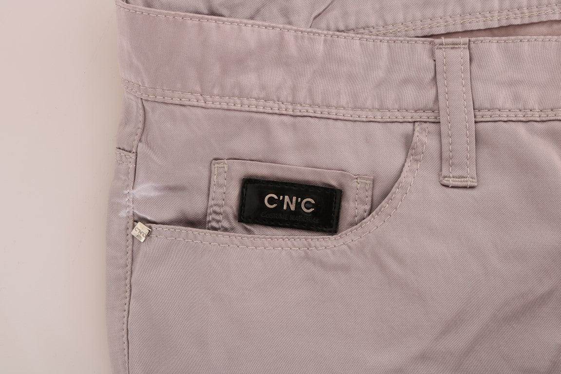Costume National Beige Cotton Slim Fit Jeans - Hilstor