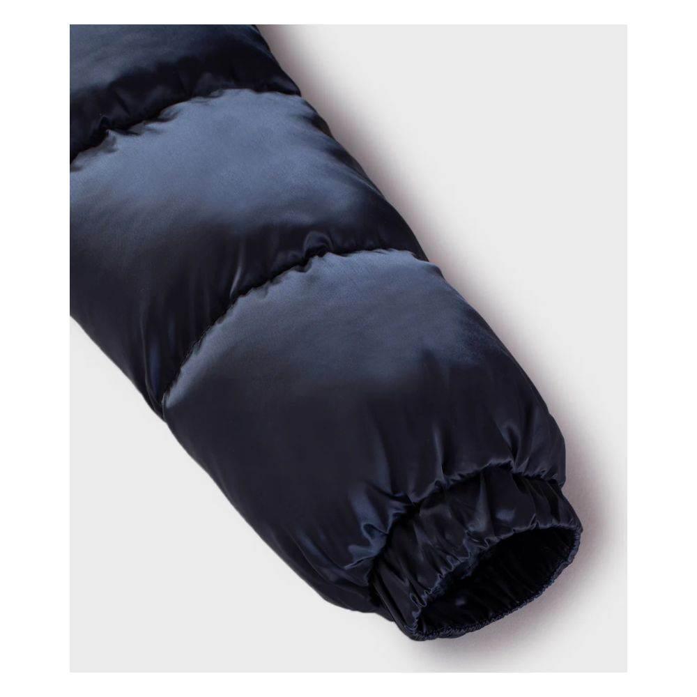 Refrigiwear Blue Nylon Women Jacket with Feather Padding and Fur Hood - Hilstor