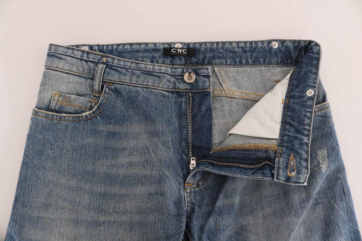 Costume National Blue Cotton Stretch Denim Jeans - Hilstor