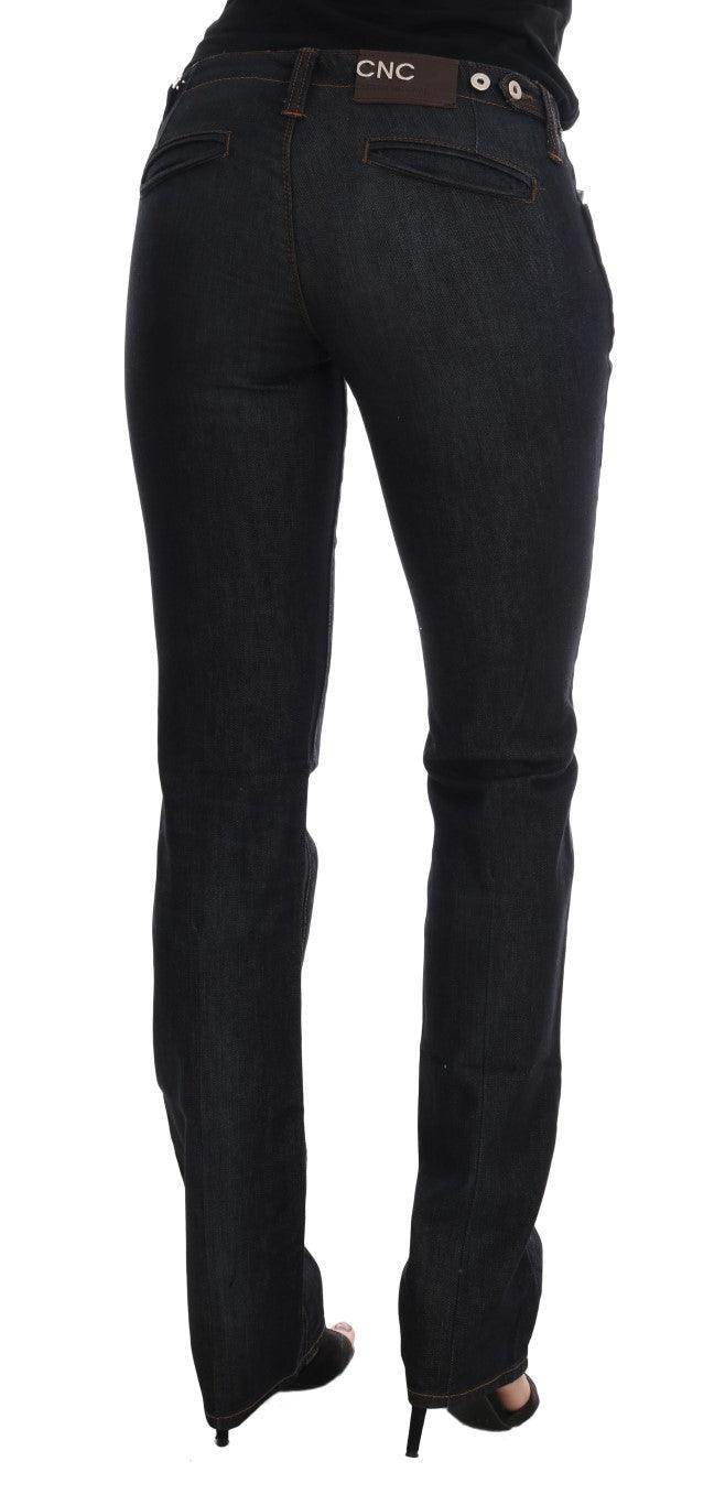 Costume National Dark Blue Cotton Slim Fit Jeans - Hilstor